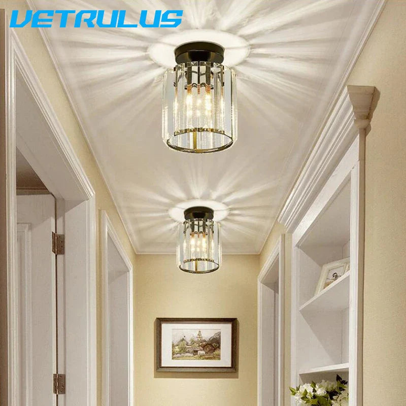 Afralia™ Crystal LED Ceiling Light Chandelier for Bedroom Living Room Dining Room