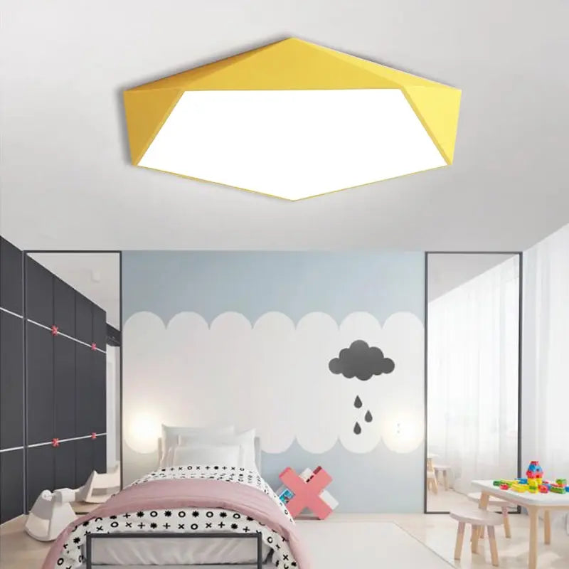 Afralia™ Macaron Pentagonal LED Ceiling Light for Modern Living Room, Bedroom, Restaurant