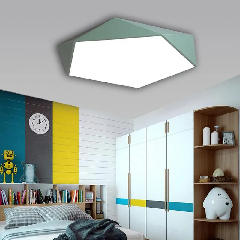 Afralia™ Macaron Pentagonal LED Ceiling Light for Modern Living Room, Bedroom, Restaurant