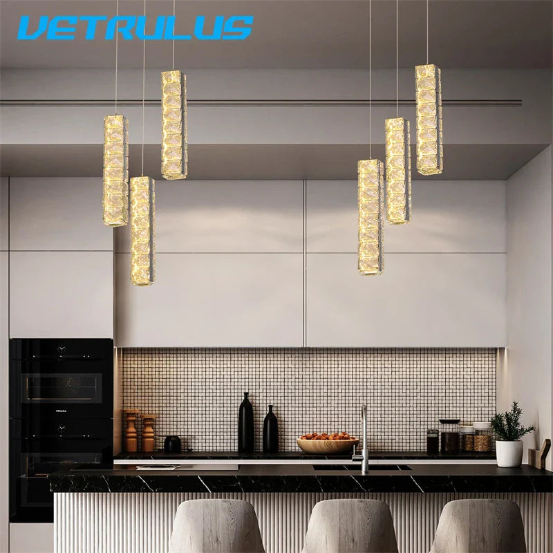 Afralia™ Nordic K9 Crystal Ceiling Chandelier: Modern Luxury LED Lighting Fixture for Home Decor