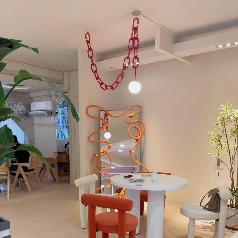 Afralia™ Glass Chain Chandelier LED Pendant Light for Living Room and Bedroom