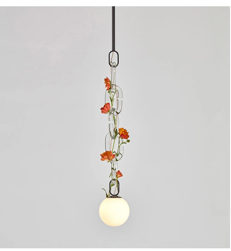 Afralia™ Glass Chain Chandelier LED Pendant Light for Living Room and Bedroom