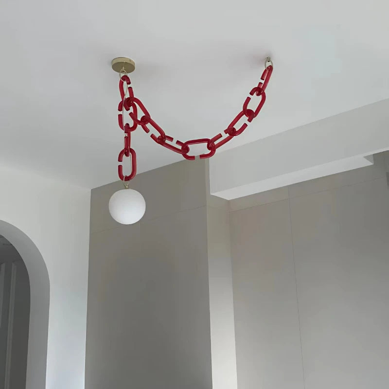 Afralia™ Glass Chain Chandelier LED Pendant Light for Living Room and Bedroom