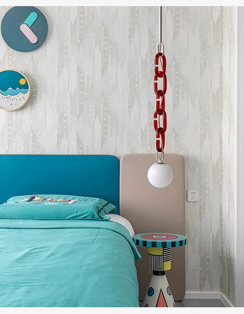 Afralia™ Glass Chain Chandelier LED Pendant Light for Living Room and Bedroom