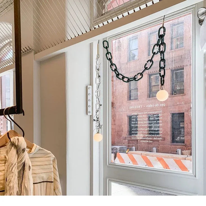 Afralia™ Glass Chain Chandelier LED Pendant Light for Living Room and Bedroom