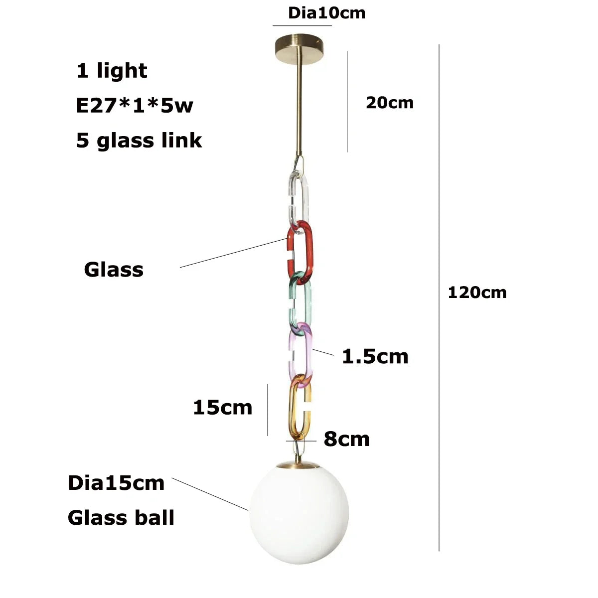 Afralia™ Glass Chain Chandelier LED Pendant Light for Living Room and Bedroom