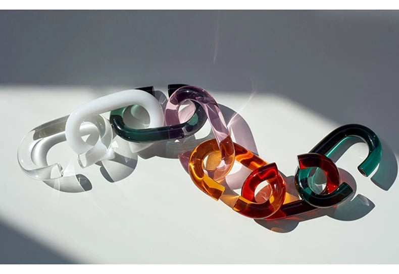 Afralia™ Glass Chain Chandelier LED Pendant Light for Living Room and Bedroom