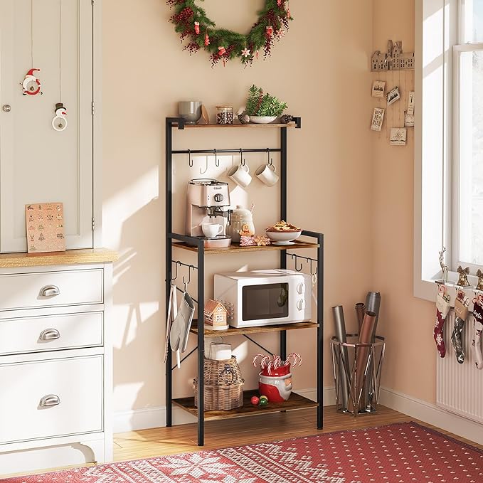 Multifunctional 4-Tier Kitchen Bakers Rack