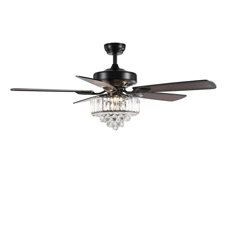 Afralia™ Crystal Ceiling Fan with Light & Remote Control, 52 Inch Luxury Design