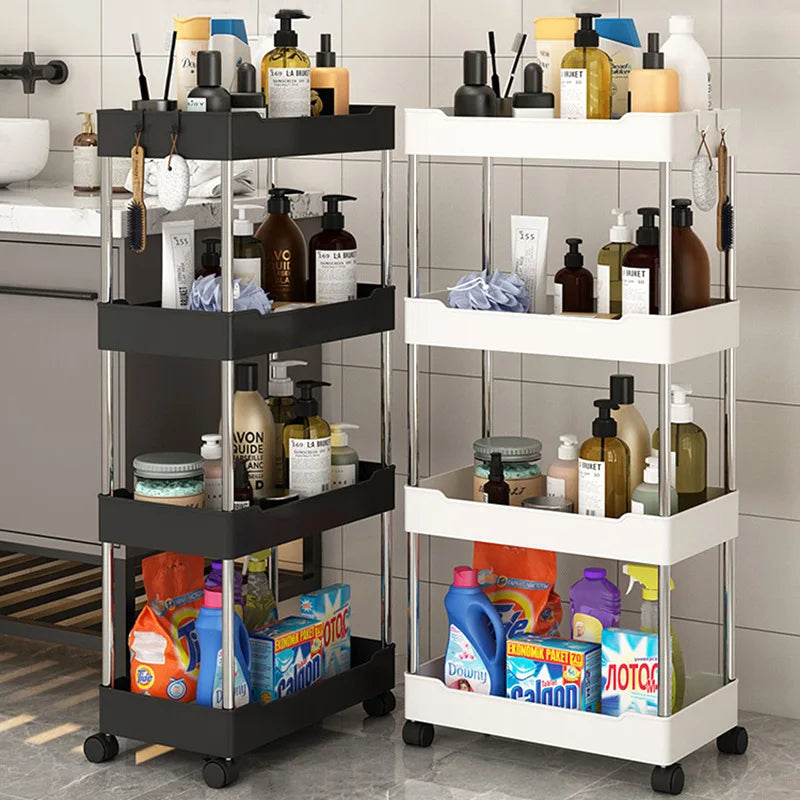 Afralia™ Slim Slide Organizer Rack: Mobile Kitchen/Bathroom Storage Shelf