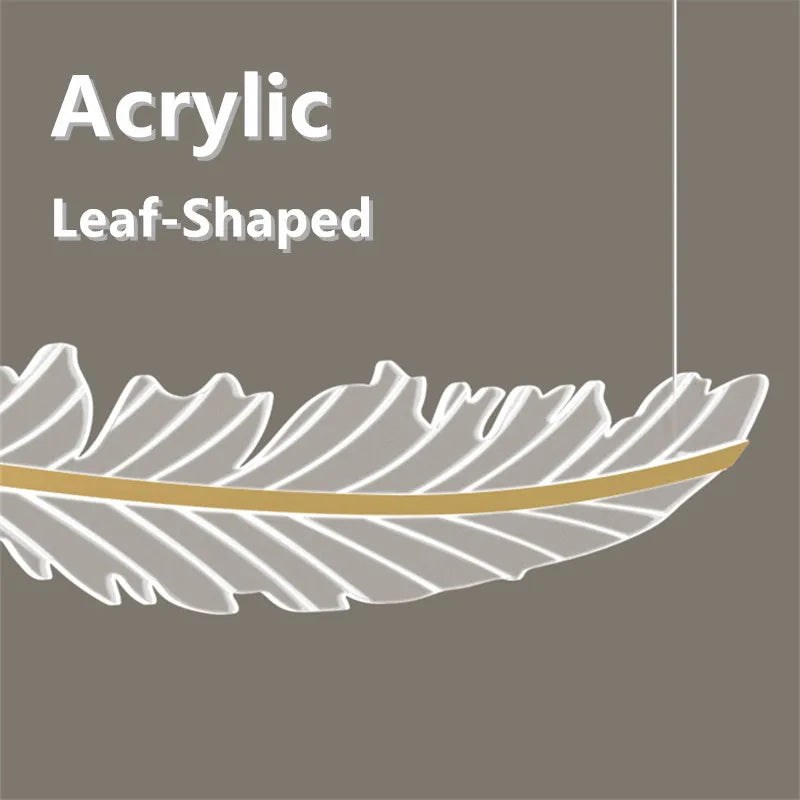 Afralia™ Leaf Chandelier: Golden Nordic LED Dining Room Fixture