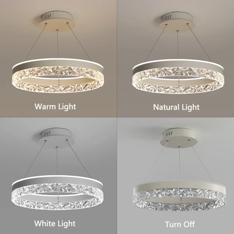 Afralia™ Modern Round LED Chandelier for Luxe Interior Decor Lighting