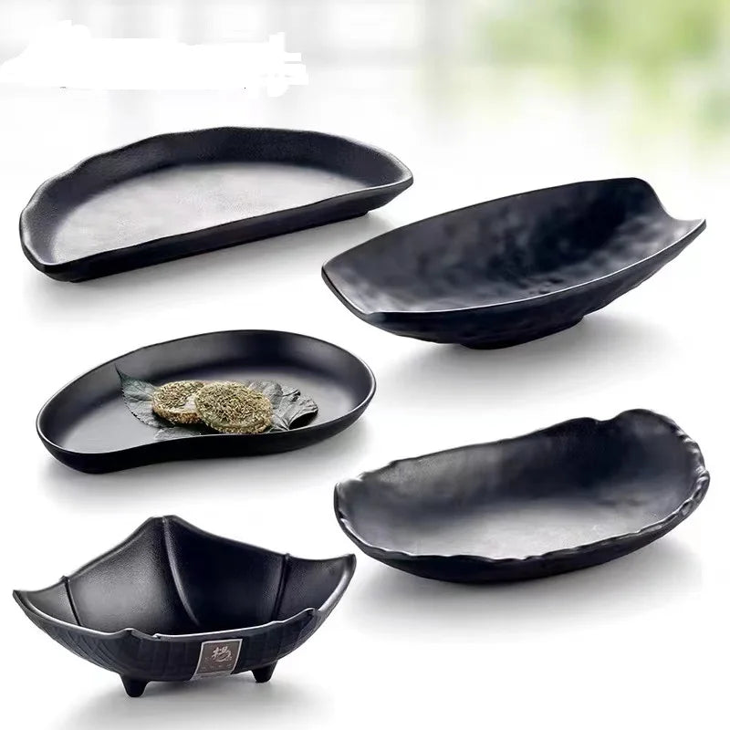 Afralia™ Melamine Deep Salad Bowl - Eco-Friendly Tableware in Black