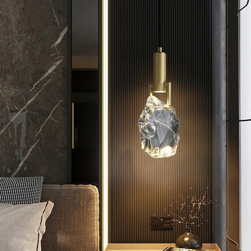 Afralia™ Crystal Iron Bedside Chandelier: Nordic Light Luxury Post Modern Design