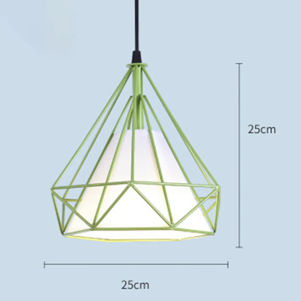 Afralia™ Diamond Cage Pendant Chandelier for Industrial Living Room and Kitchen Lighting