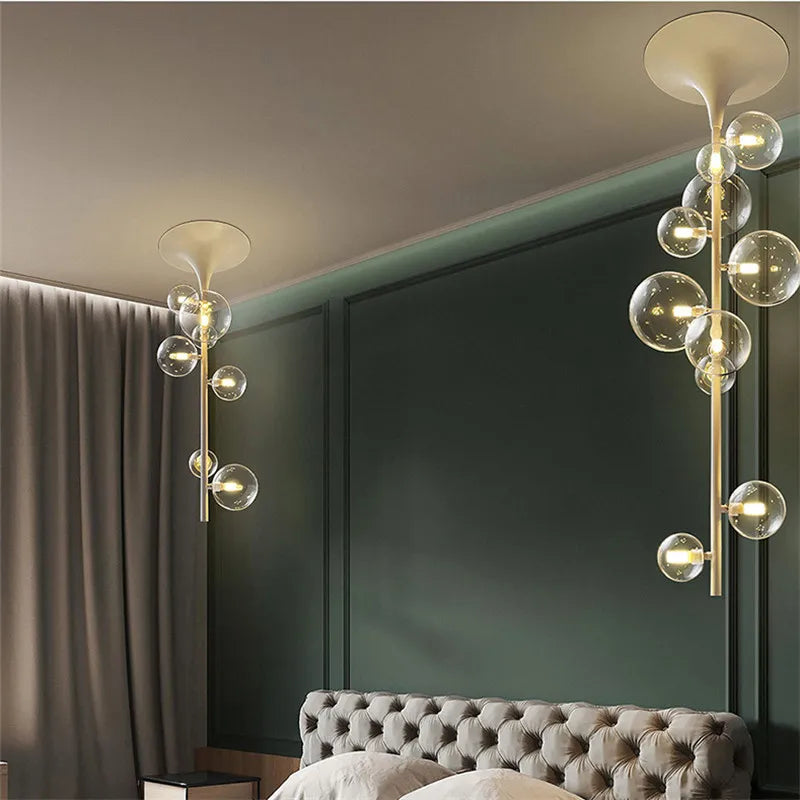 Afralia™ Glass Bubble Pendant Light: Modern Nordic Design for Dining Room, Bar, Coffee Shop.