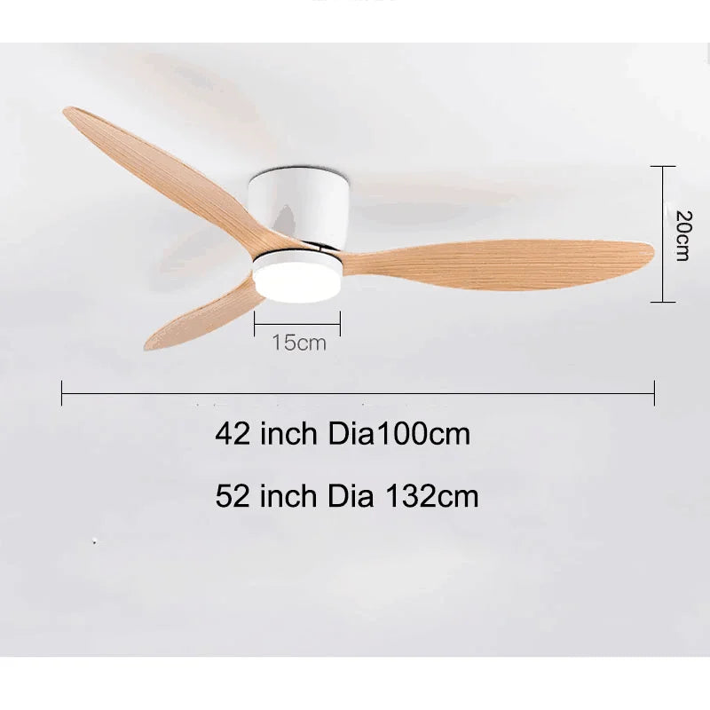 Afralia™ Modern DC Motor Ceiling Fan 6 Speeds Remote Control 20CM Low Floor Loft
