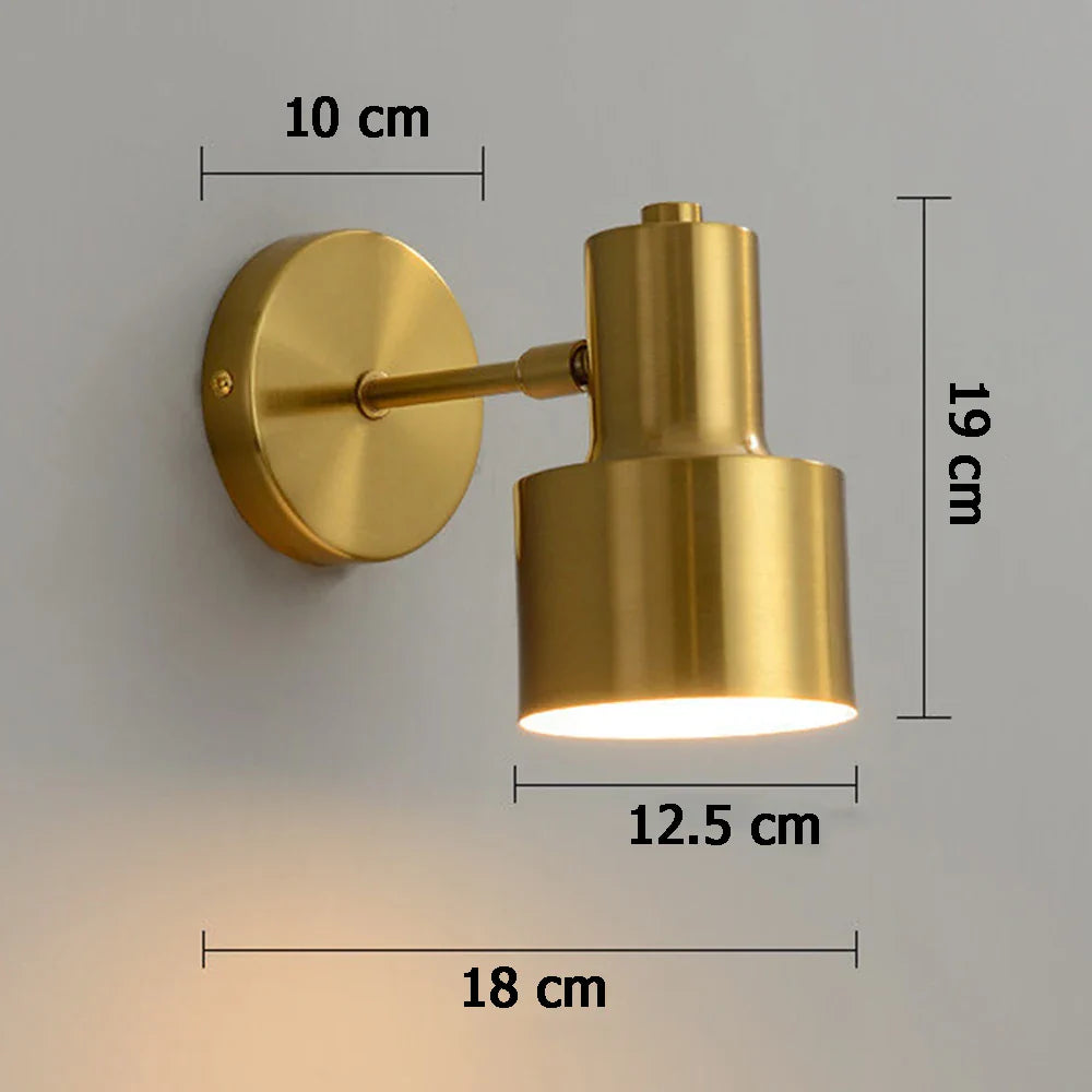 Afralia™ Nordic Brass Plated Wall Lamp for Elegant Bedroom and Office Lighting