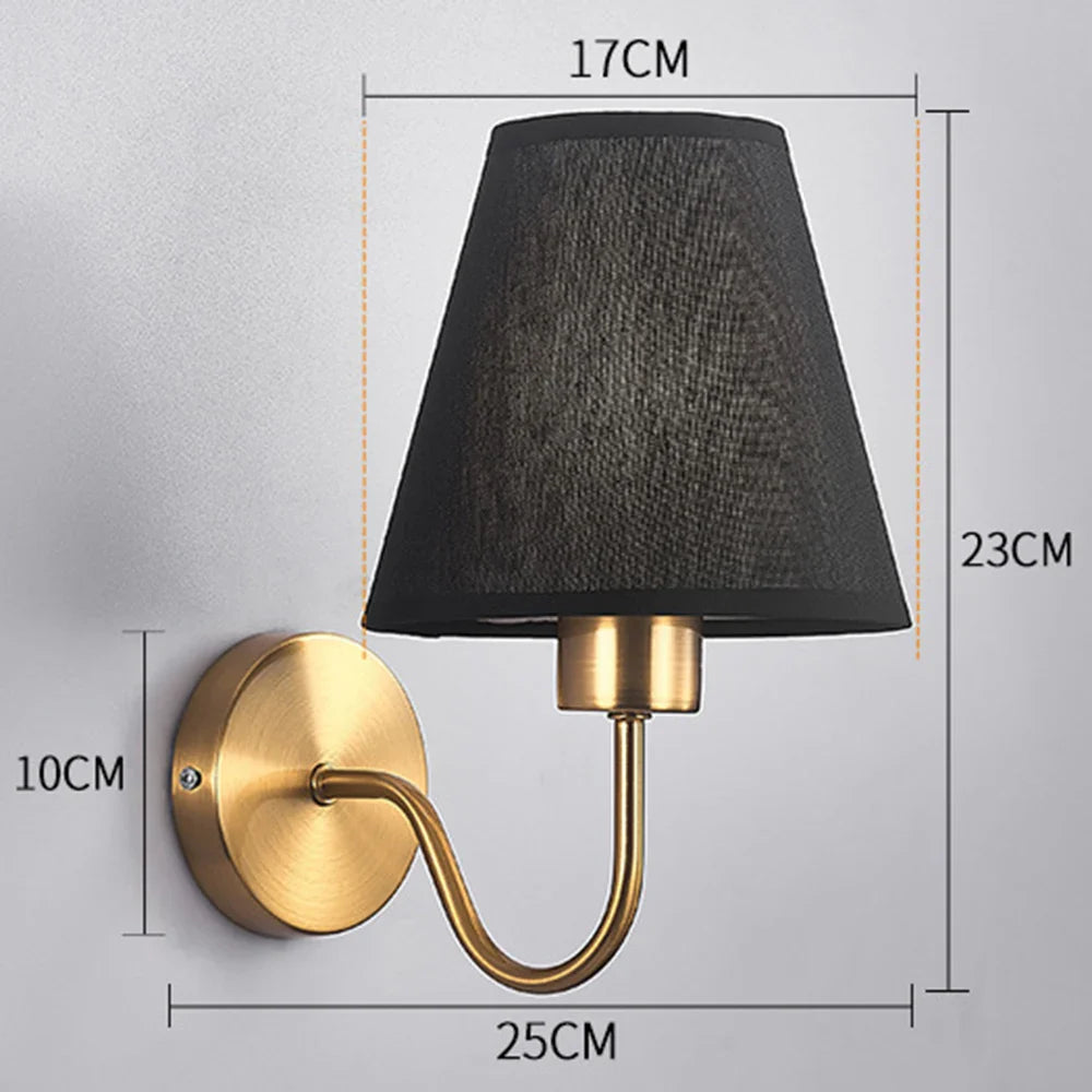 Afralia™ Fabric Retro Wall Lamp: Nordic LED Indoor Lighting for Home, Bedroom, Hotel