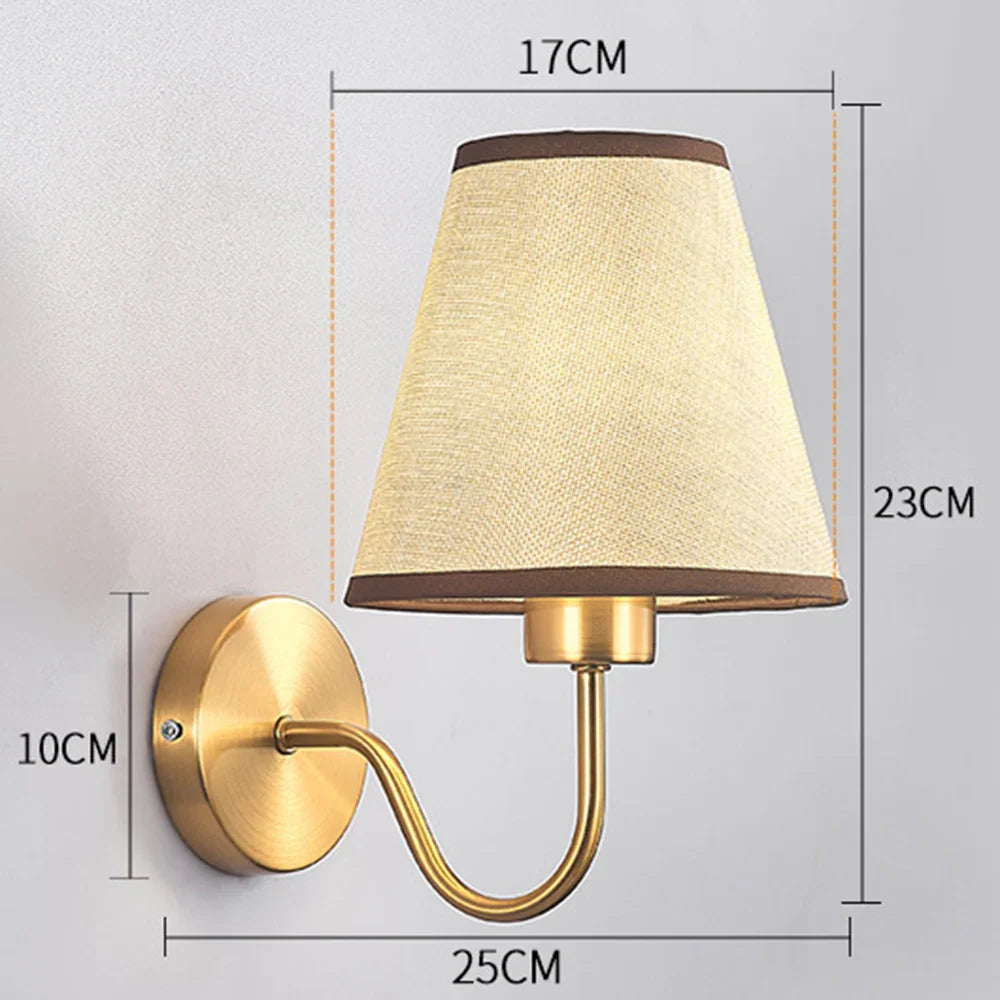 Afralia™ Fabric Retro Wall Lamp: Nordic LED Indoor Lighting for Home, Bedroom, Hotel