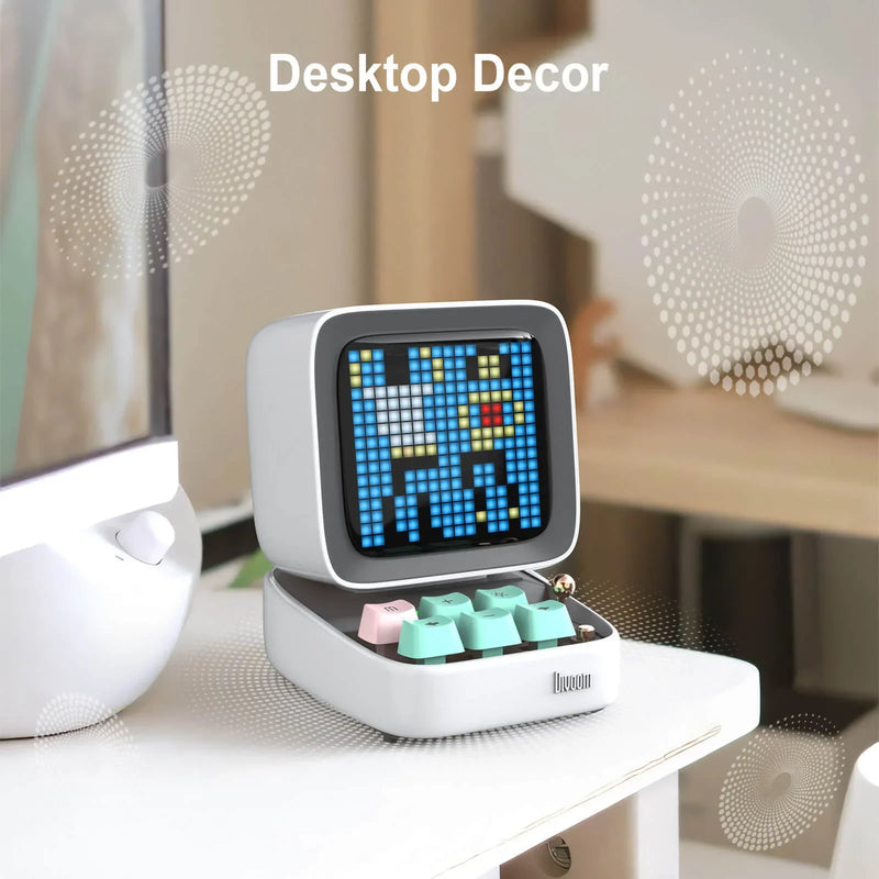 Afralia™ Ditoo-Pro Retro Pixel Art Bluetooth Speaker Alarm Clock LED Display Board