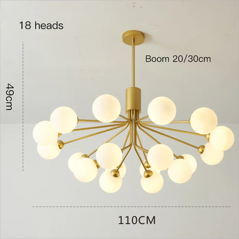 Afralia™ Nordic Glass Ball Chandelier G9 Bulbs Flower Pendant Light Fixture
