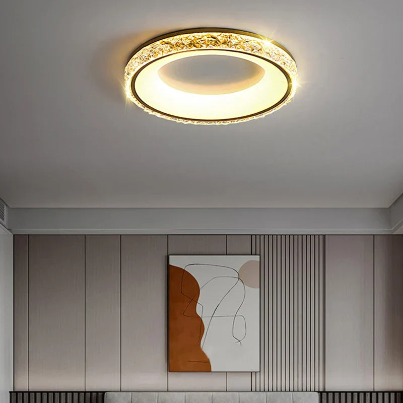 Afralia™ LED Round Ceiling Light with Remote Control for Bedroom Living Room