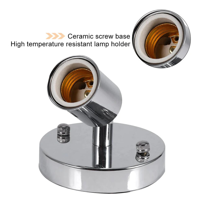 Afralia™ E27 Ceramic Screw Bulb Socket with 180° Steering and Switch