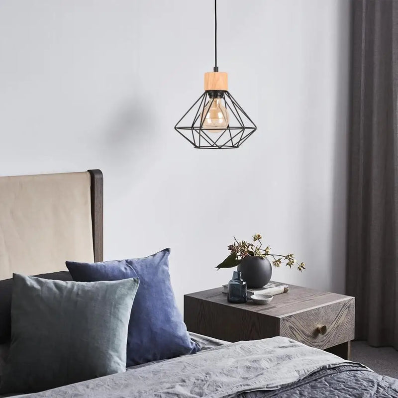 Afralia™ Nordic Loft Industrial Wood Pendant Light for Modern Living Room Lighting Fixture