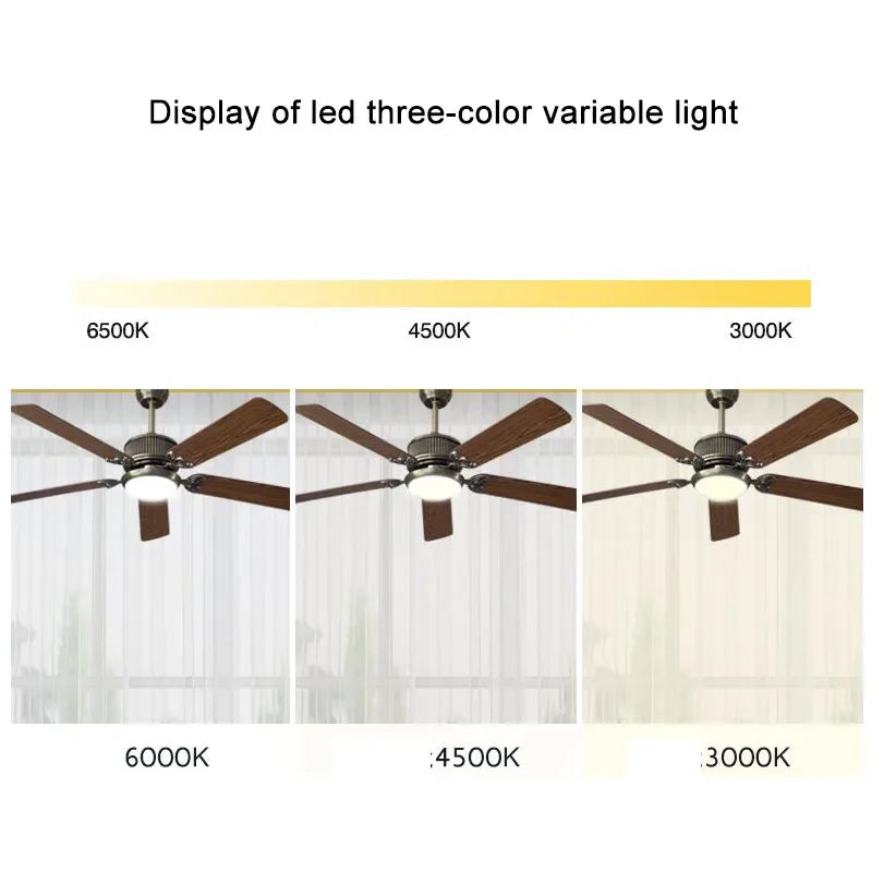 Afralia™ Vintage Wooden Ceiling Fan with Lights, Remote & Wall Control - 56"
