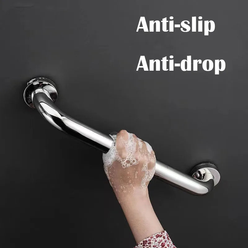 Afralia™ Stainless Steel Toilet Handrail Bar Towel Rack Shower Handle Non-slip Grip