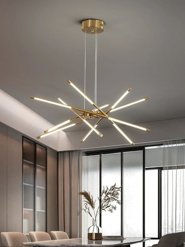 Afralia™ Modern Gold Ceiling LED Chandelier for Living, Dining, Bedroom, Kitchen, Loft Tables