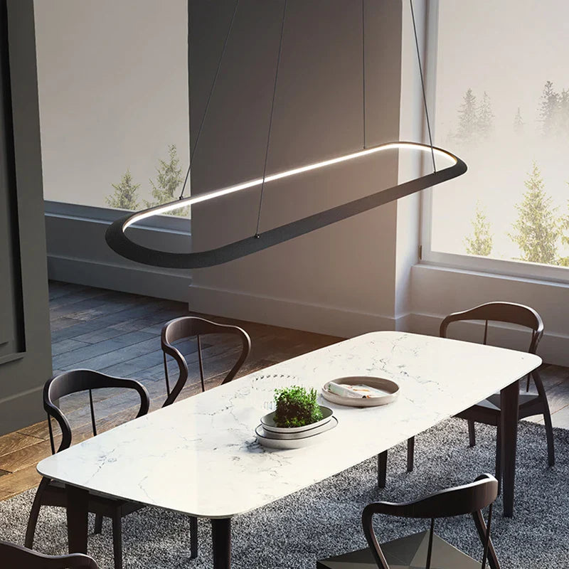 Nordic Oval Ceiling Chandelier for Kitchen Island Bar by Afralia™