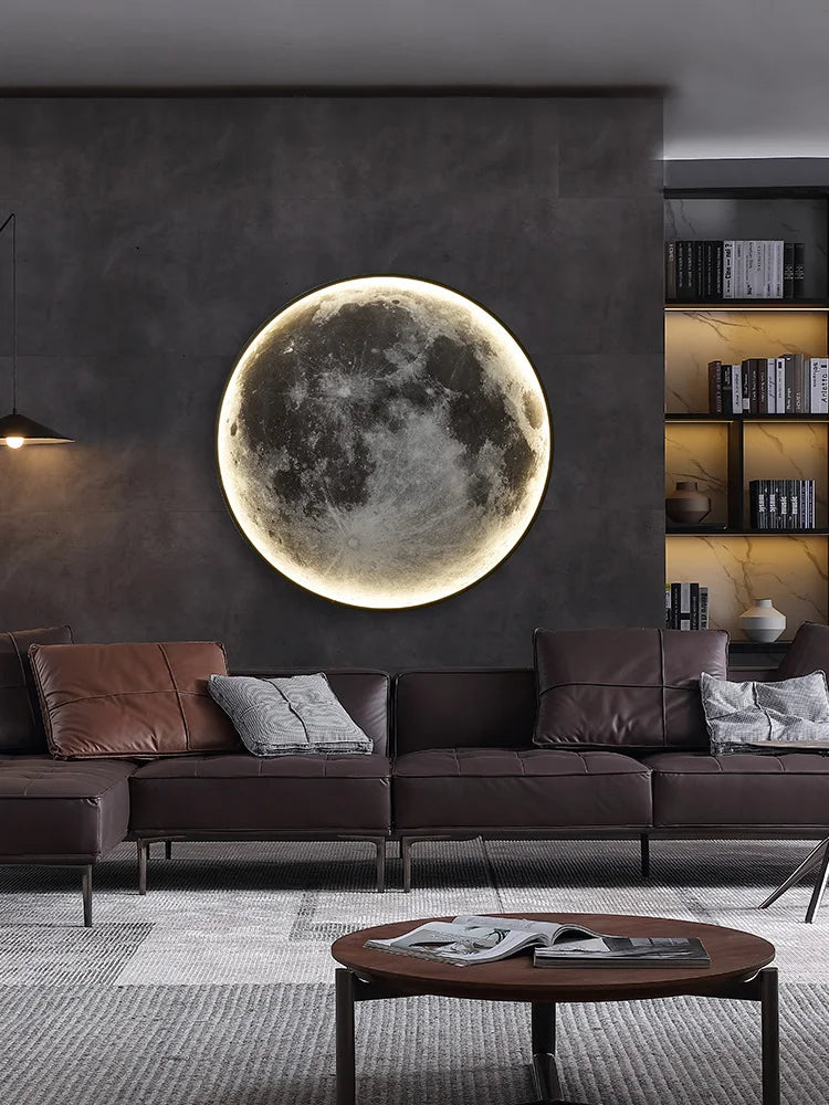 Afralia™ Modern Moon Earth Wall Lamp for Living Room Bedroom - Ambient Light Fixture