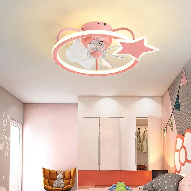 Afralia™ Smart Ceiling Fan Light with Remote Control, Electric Fan for Home, Children's Bedroom