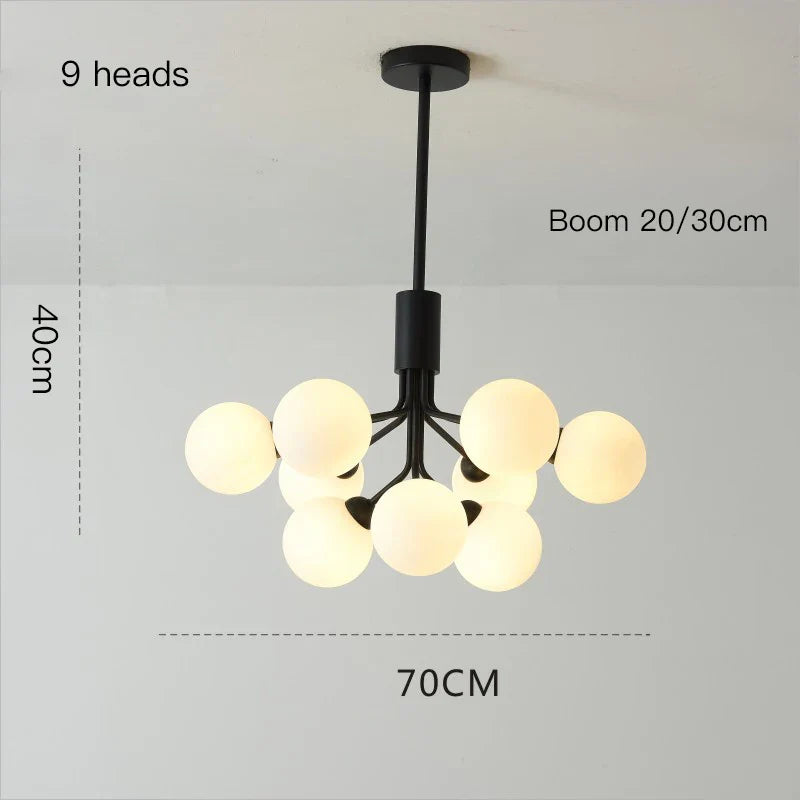 Afralia™ Nordic Glass Ball Chandelier G9 Bulbs Flower Pendant Light Fixture