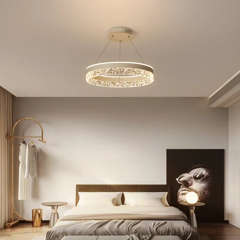 Afralia™ Modern Round LED Chandelier for Luxe Interior Decor Lighting