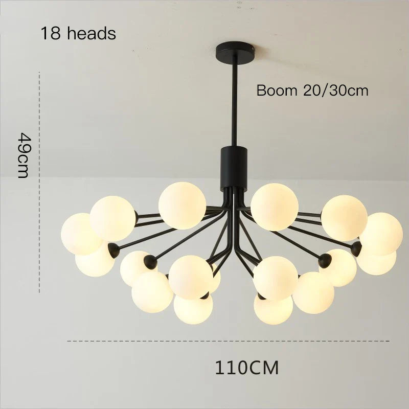 Afralia™ Nordic Glass Ball Chandelier G9 Bulbs Flower Pendant Light Fixture