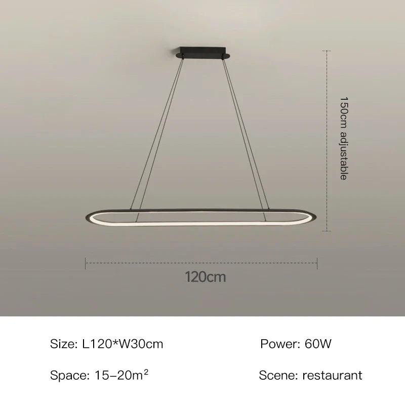 Nordic Oval Ceiling Chandelier for Kitchen Island Bar by Afralia™