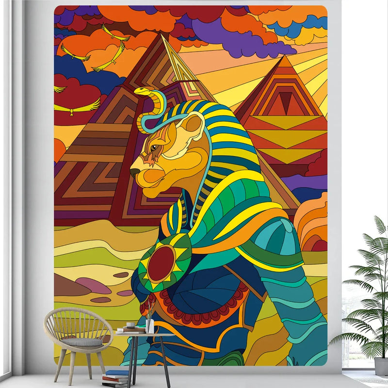 Afralia™ Egyptian Psychedelic Murals Tapestry Wall Hanging Hippie Bohemian Tarot Decor