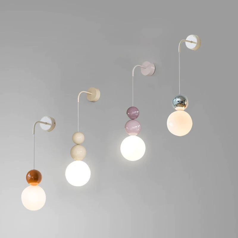 Afralia™ Minimalist Cream Ball LED Pendant Light for Living Room and Bedroom