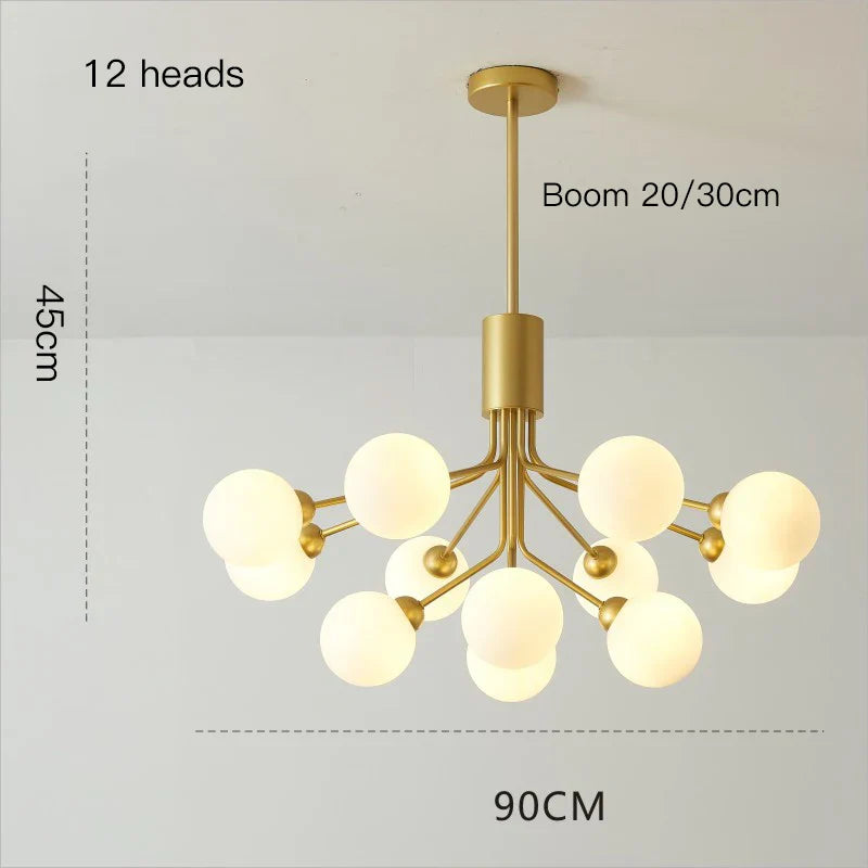 Afralia™ Nordic Glass Ball Chandelier G9 Bulbs Flower Pendant Light Fixture