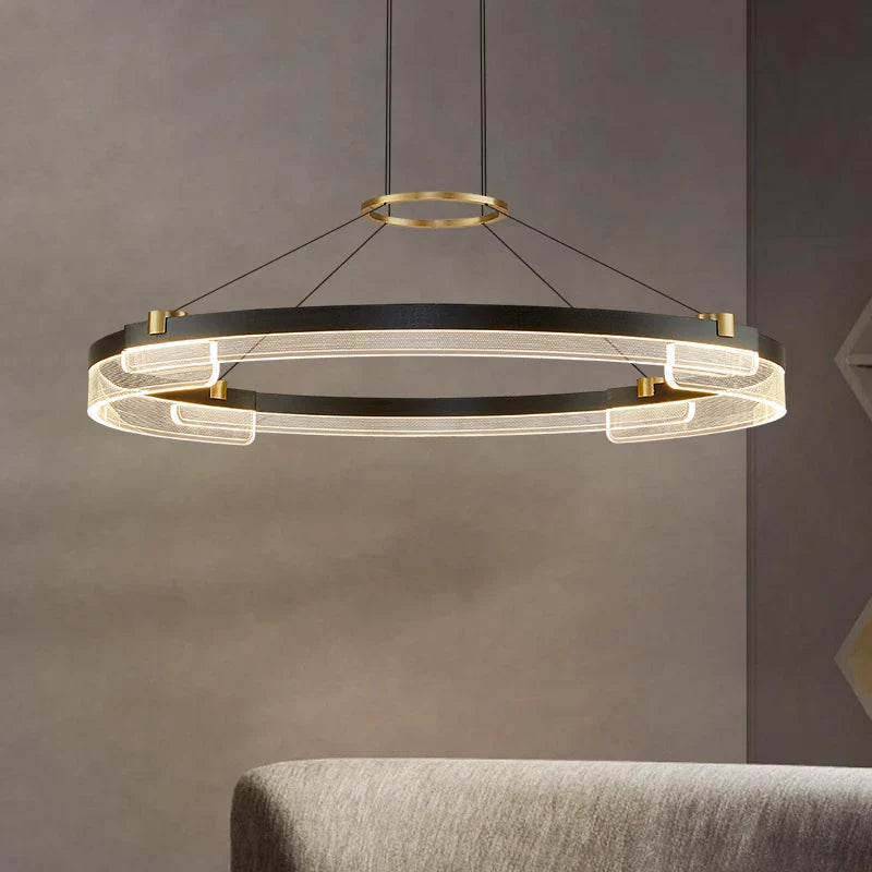 Afralia™ Circle LED Chandelier for Modern Living Room and Bedroom Decor