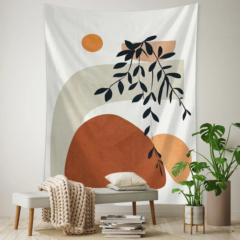 Afralia™ Moon Plant Tapestry Wall Hanging Psychedelic Boho Home Decor