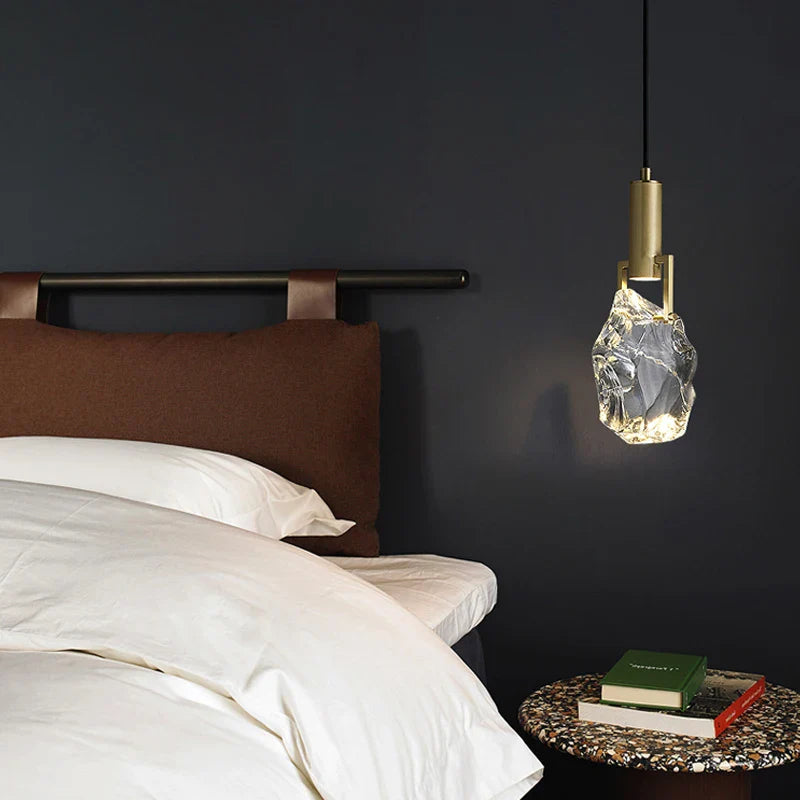 Afralia™ Crystal Iron Bedside Chandelier: Nordic Light Luxury Post Modern Design