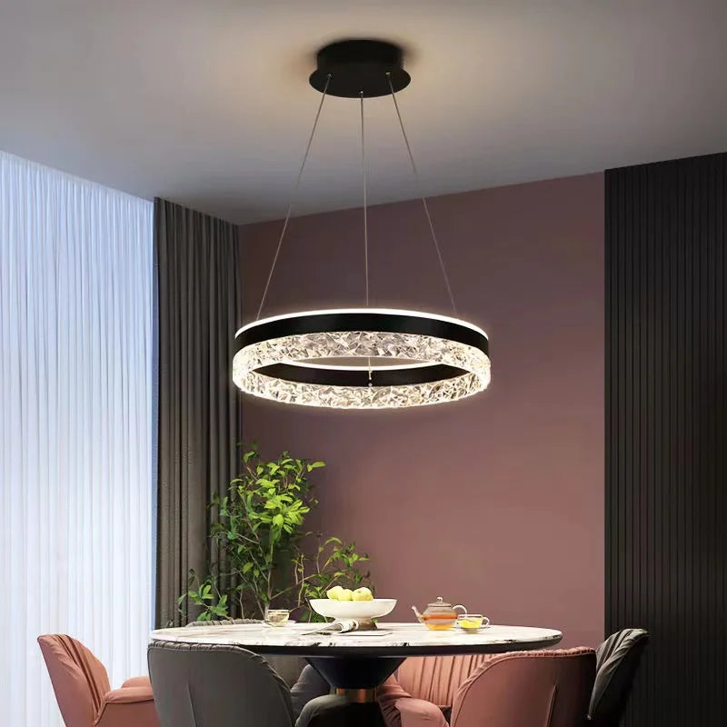 Afralia™ Modern Round LED Chandelier for Luxe Interior Decor Lighting