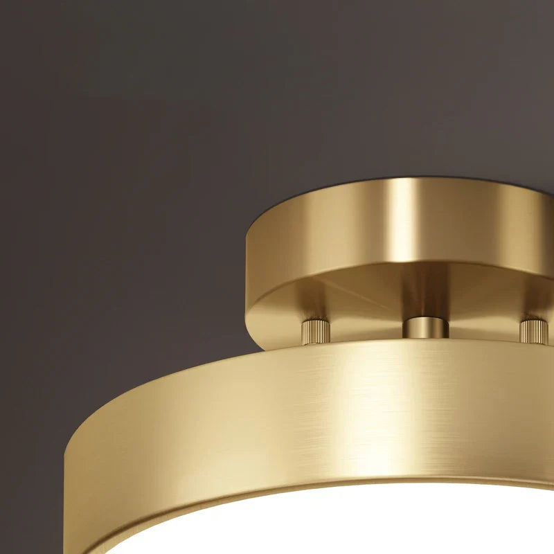 Afralia™ Copper Golden Round LED Ceiling Light for Home Decoration