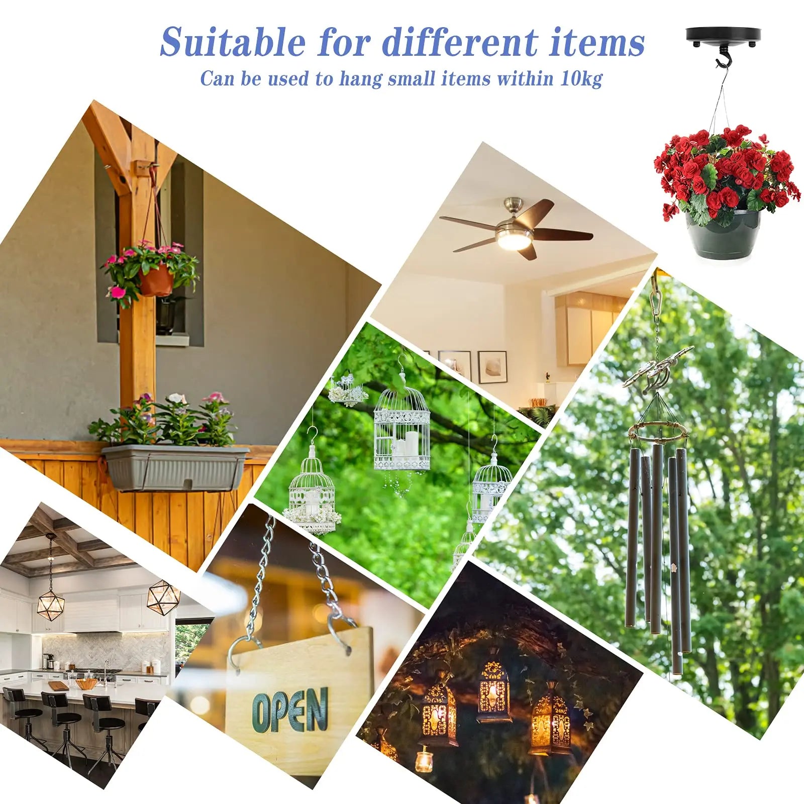 light bulb hanging planter Industrial Vintage Metal Ceiling Plate Light Holder Retro Pendant DIY Lamp Shade,White