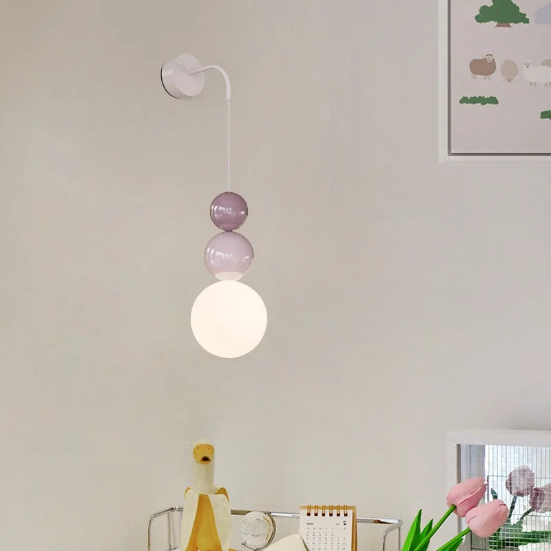 Afralia™ Minimalist Cream Ball LED Pendant Light for Living Room and Bedroom