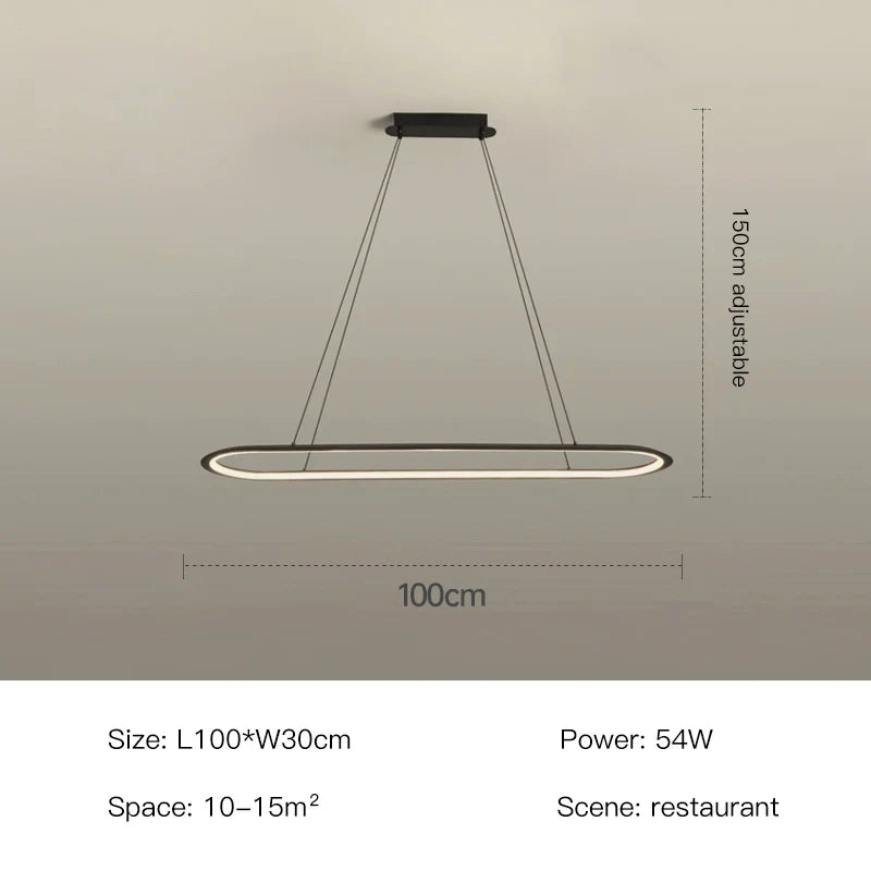 Nordic Oval Ceiling Chandelier for Kitchen Island Bar by Afralia™